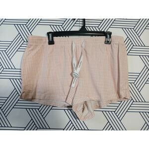 Calvin Klein Pink Gingham Sleep Shorts Cozy Lounge Pajama Shorts Summer Comfort